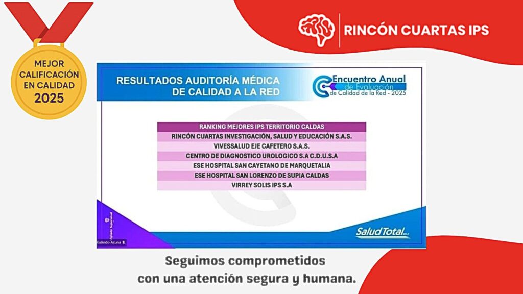 MEJOR CALIFICACIÓN EN CALIDAD - RINCÓN CUARTAS IPS